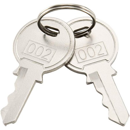 GLOBAL INDUSTRIAL Replacement Keys For Inner Door of  Narcotics Cabinet 436951, 2pcs Key# 002 RP9902